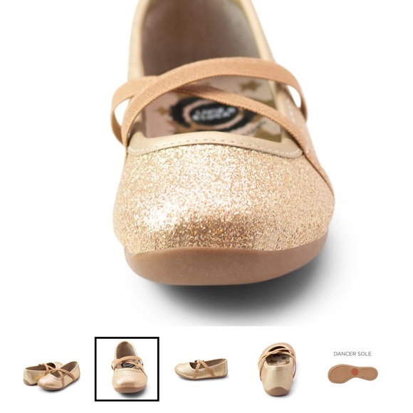 Livie & Luca AURORA Ballet Flat in Gold Sparkle - Picture 4 of 7